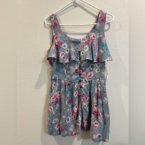 Sakura Floral Print Dress in Blue and Pink